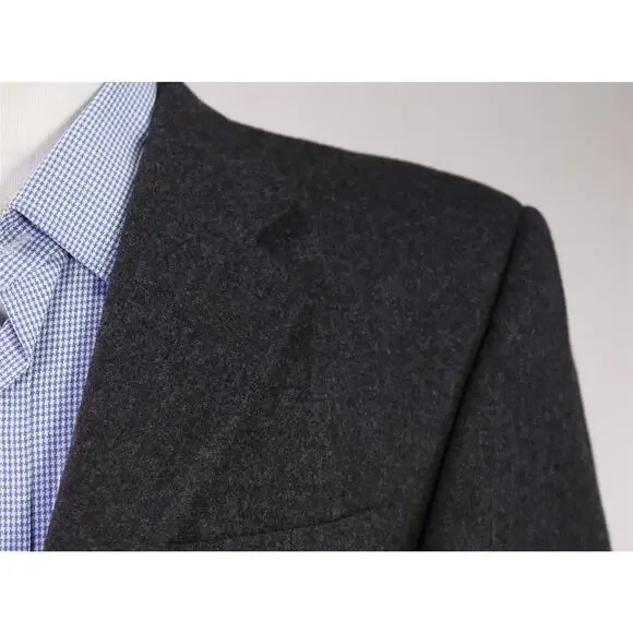 Hickey Freeman Blazer Gray Wool Cashmere 3-Btn Jacket Madison 40S